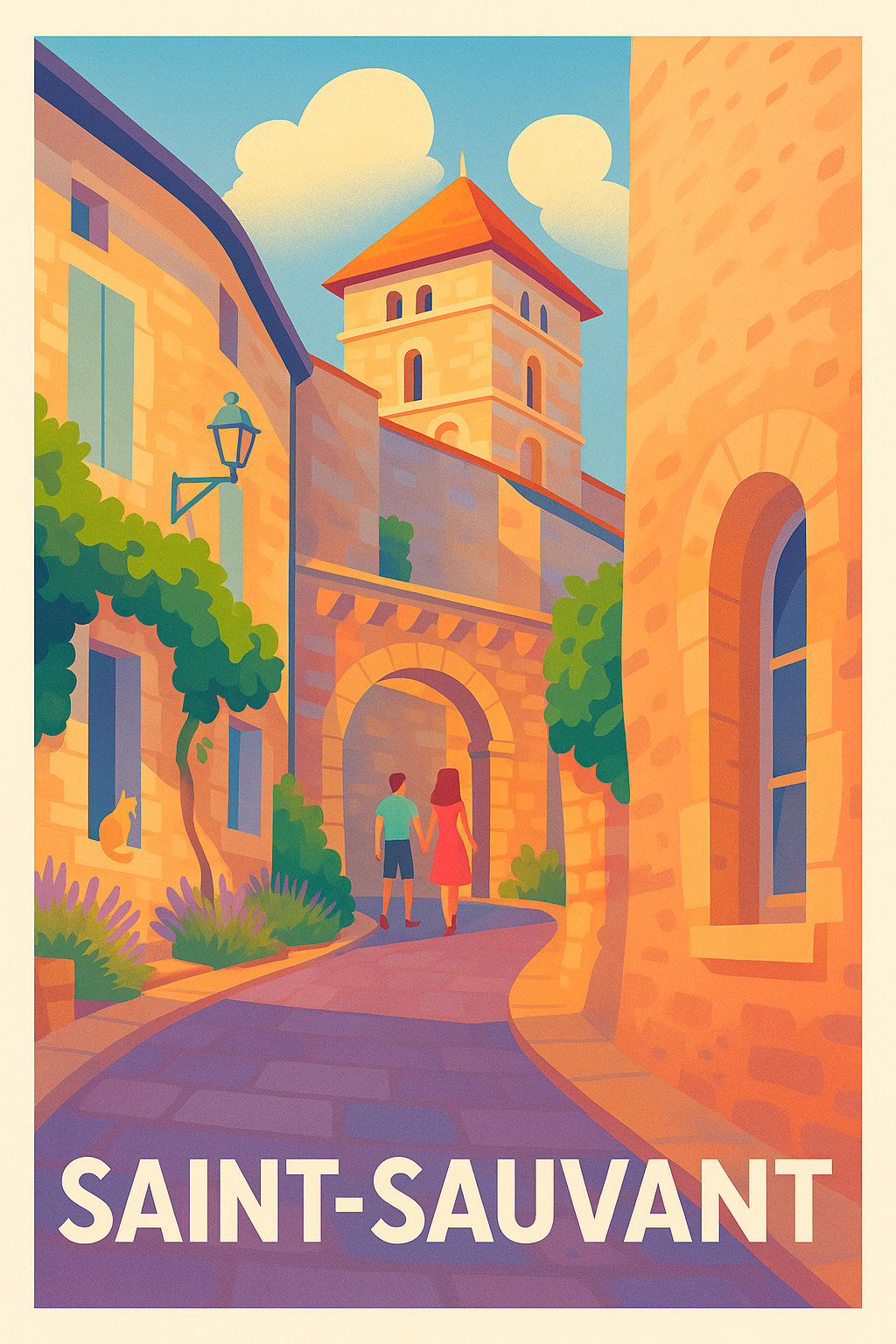 Affiche de Saint-Sauvant - Promenade au cœur de l'histoire