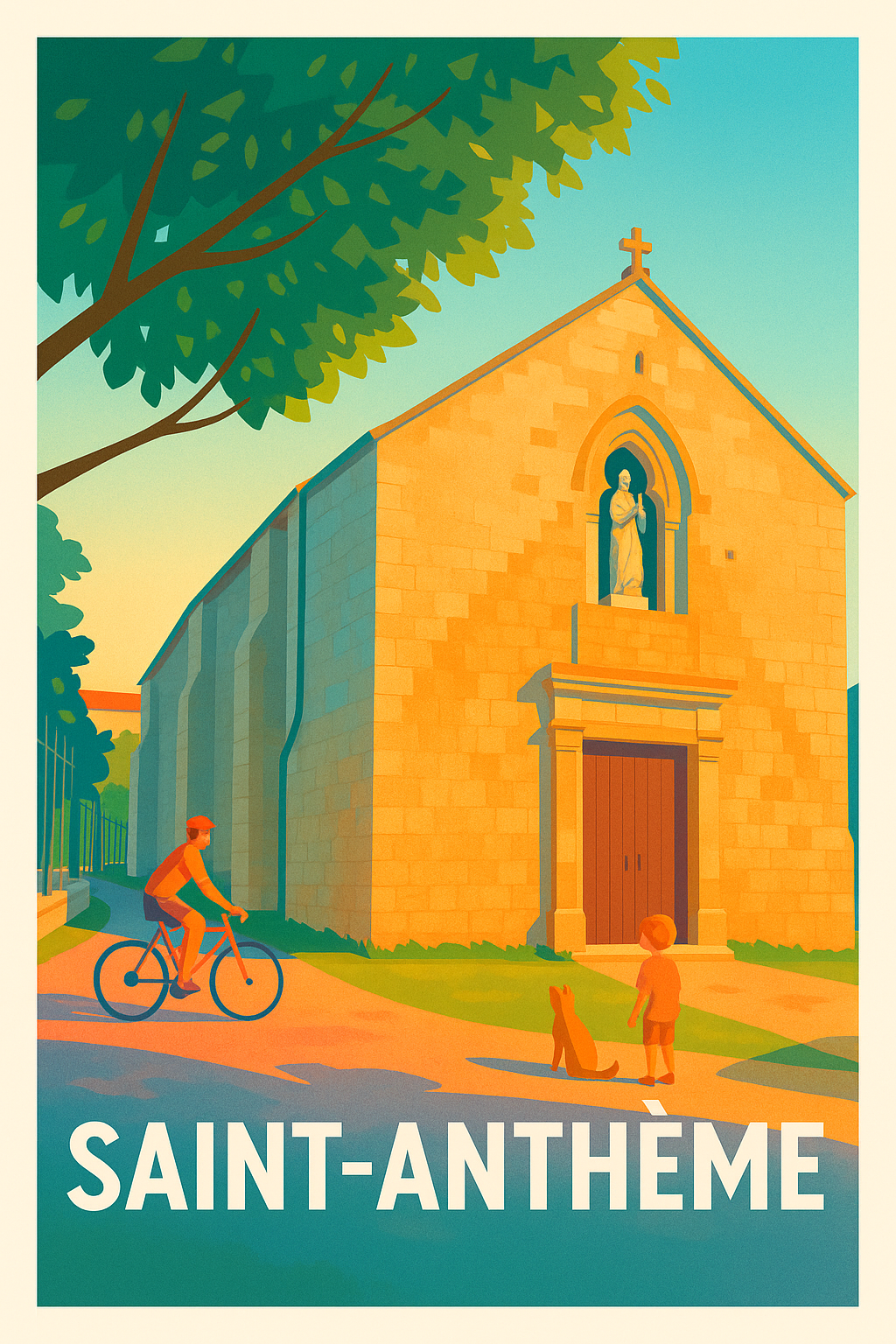 Affiche Saint-Antheme — Tranquillité et charme authentique · poster d'art de Saint-Antheme