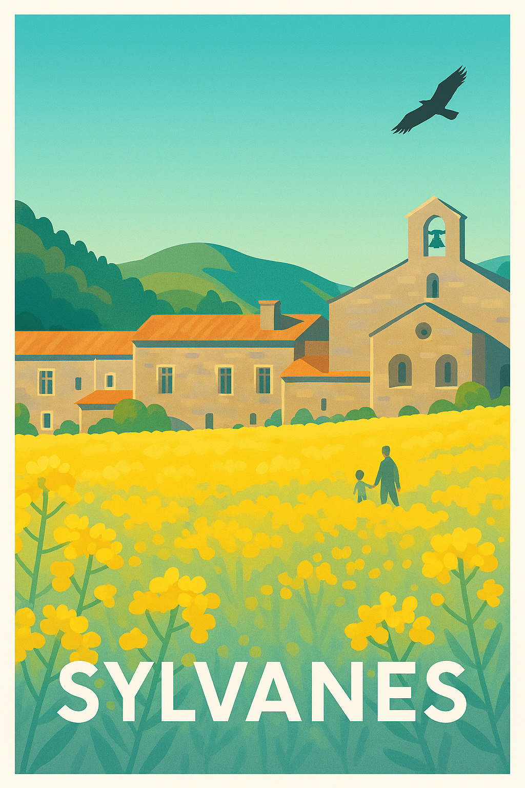 Affiche Sylvanès — Évasion champêtre au cœur de l'abbaye · poster d'art de Sylvanès