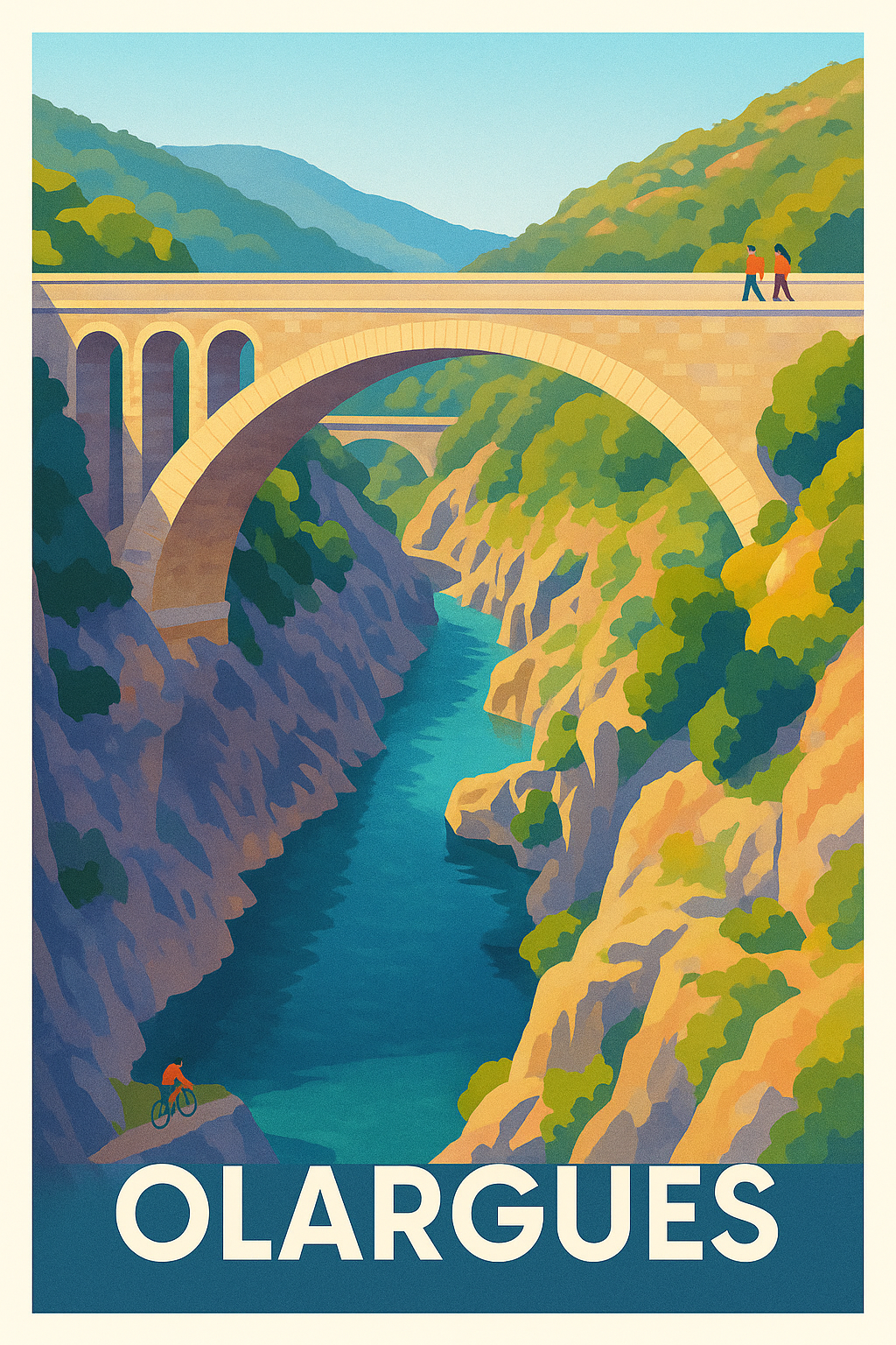 Affiche Olargues — L'authenticité entre nature et patrimoine · poster d'art de Olargues