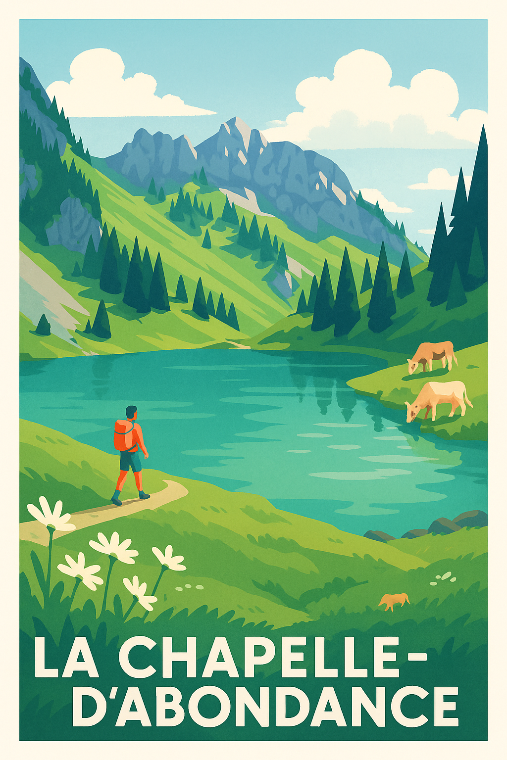 Affiche La Chapelle-d’Abondance — Escapade Nature et Sérénité · poster d'art de La Chapelle-d’Abondance