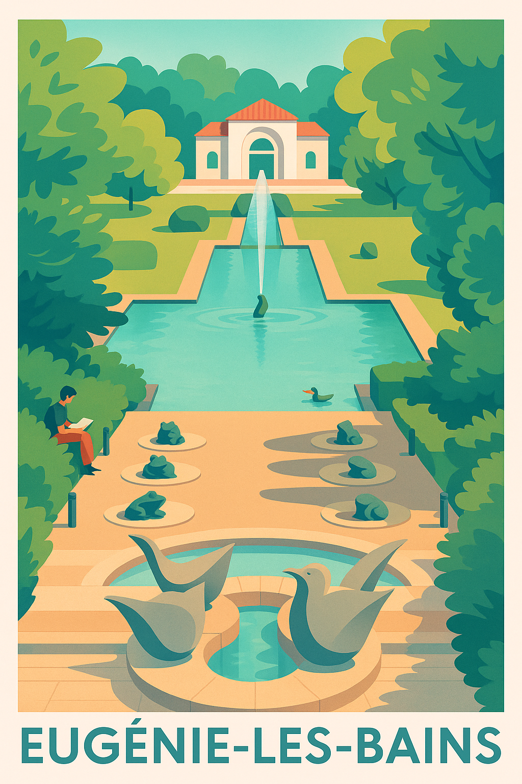 Affiche de Eugénie-les-Bains - Sérénité au cœur des jardins élégants
