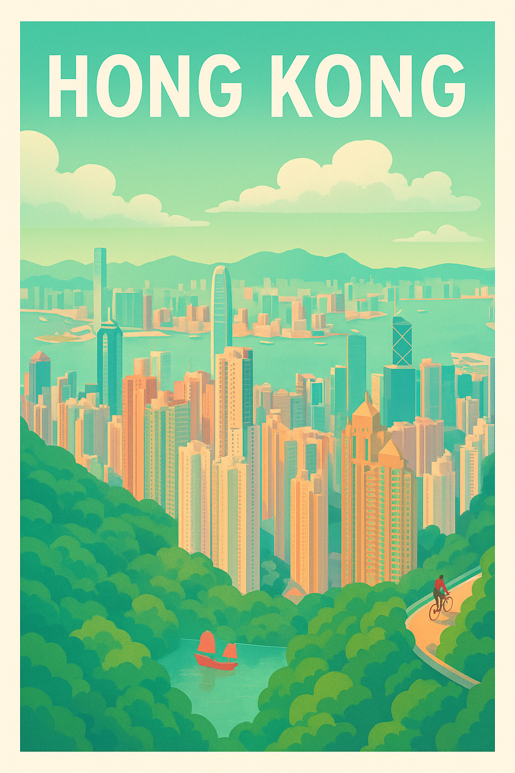 Affiche de Hong Kong - L'alliance entre nature et urbanisme