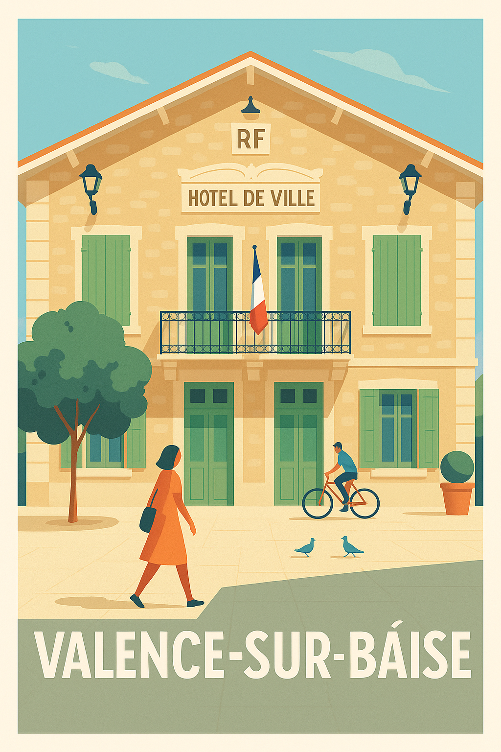 Affiche Valence-sur-Baïse — Charme authentique du Sud-Ouest · poster d'art de Valence-sur-Baïse