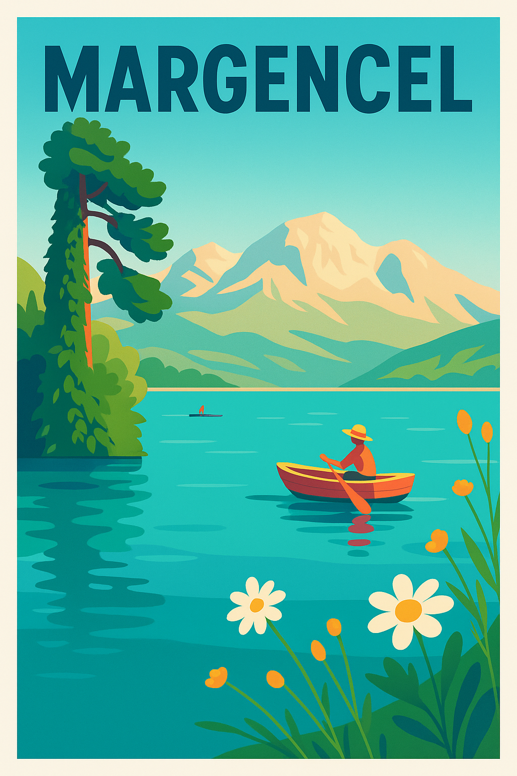 Affiche de Margencel - Invitation à la douceur du lac Léman