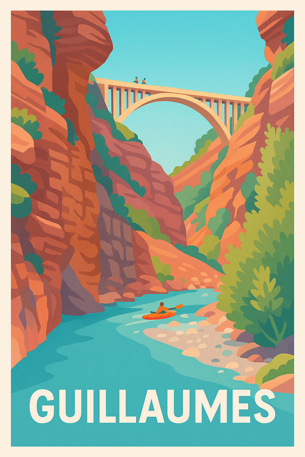 Affiche Guillaumes — L'évasion au cœur des gorges · poster d'art de Guillaumes
