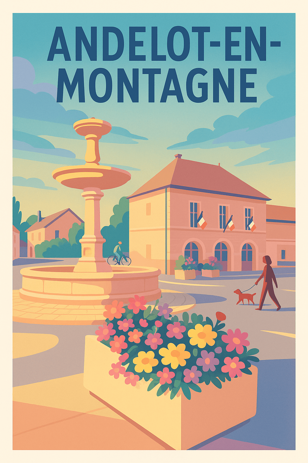 Affiche Andelot-en-Montagne — Charme et sérénité au cœur du village · poster d'art de Andelot-en-Montagne