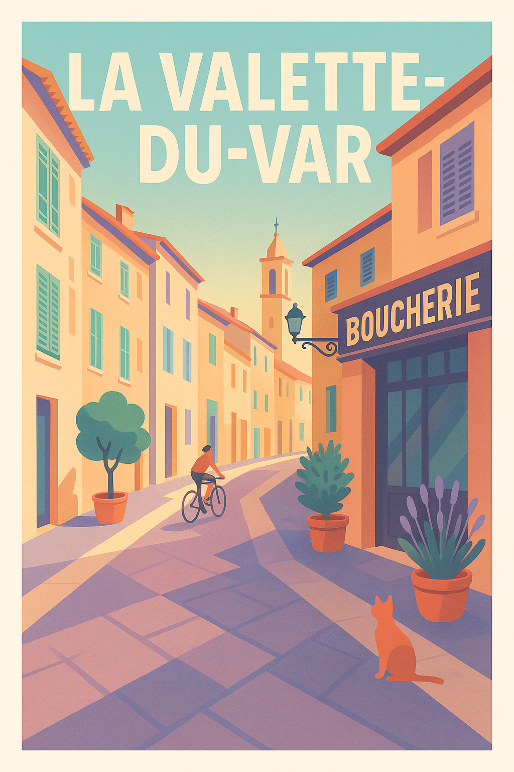 Affiche La Valette-du-Var — L'élégance d'une rue provençale · poster d'art de La Valette-du-Var
