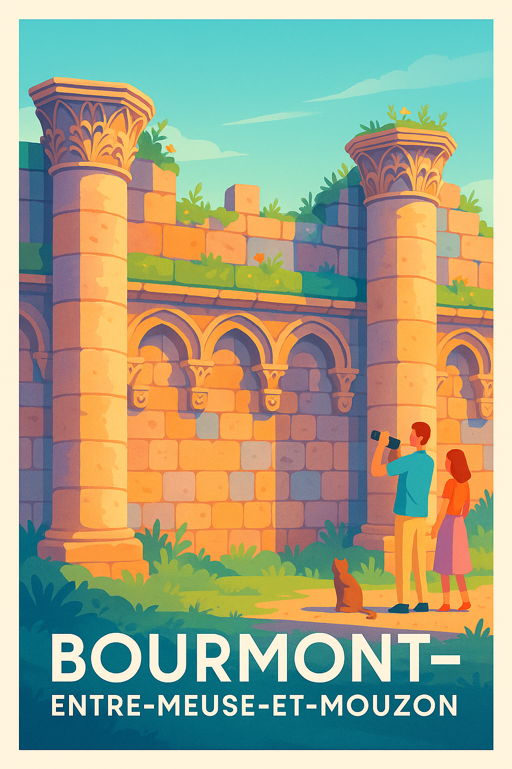Affiche Bourmont — L'émerveillement entre Meuse et Mouzon · poster d'art de Bourmont