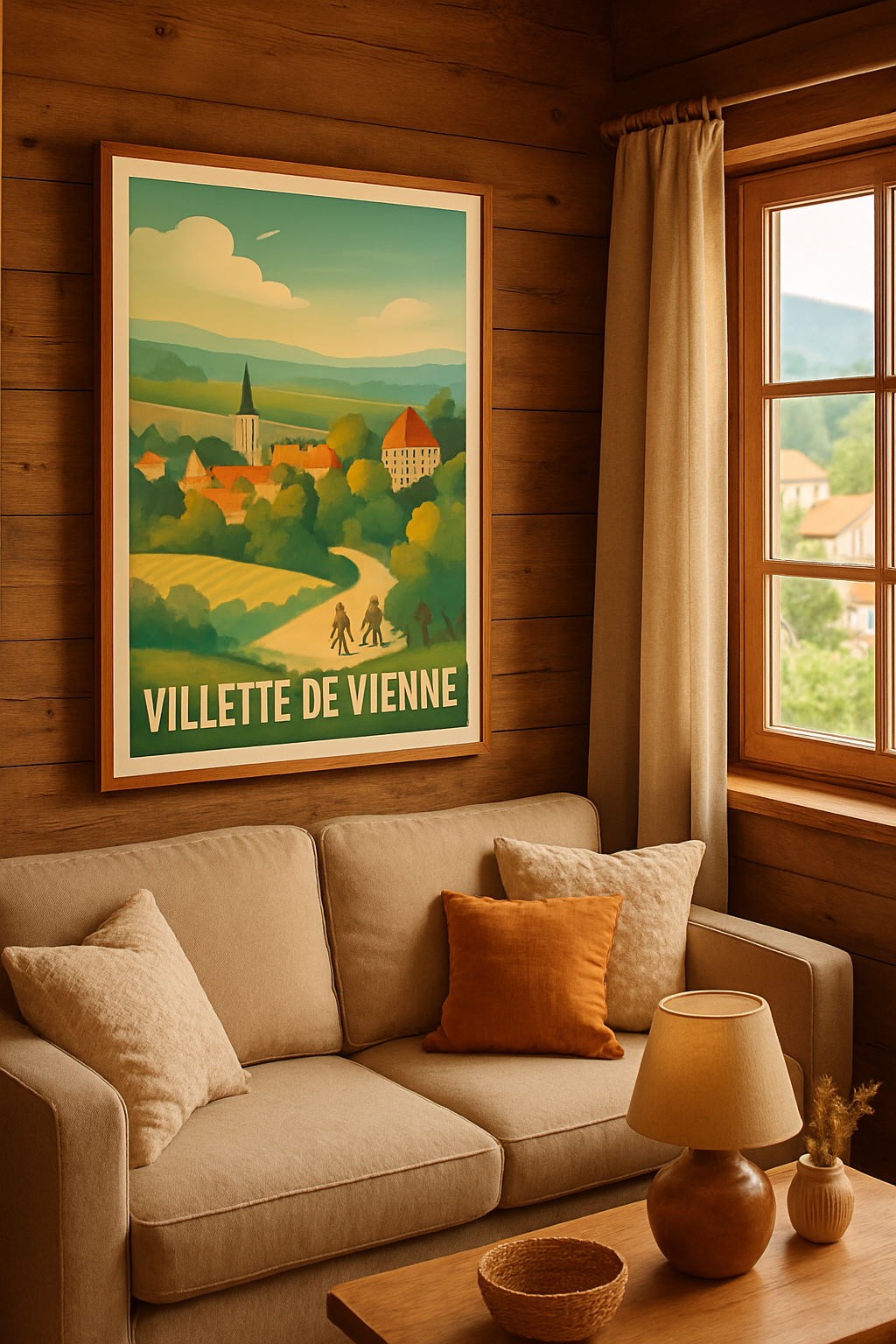 Mise en situation Affiche de Villette-de-Vienne - Randonnée et douceur de vivre à la campagne