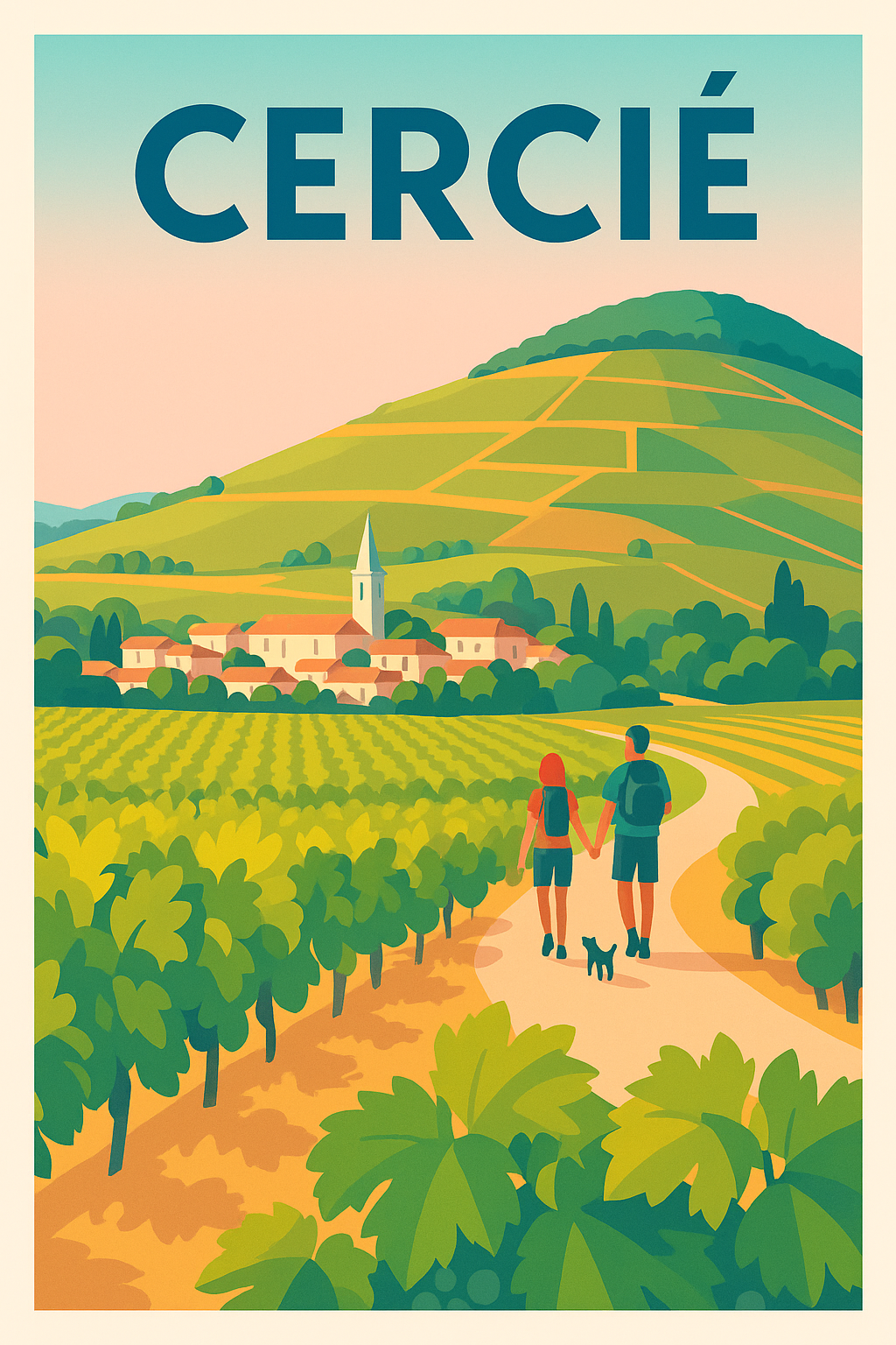 Affiche de Cercié - Promenade au cœur des vignobles dorés