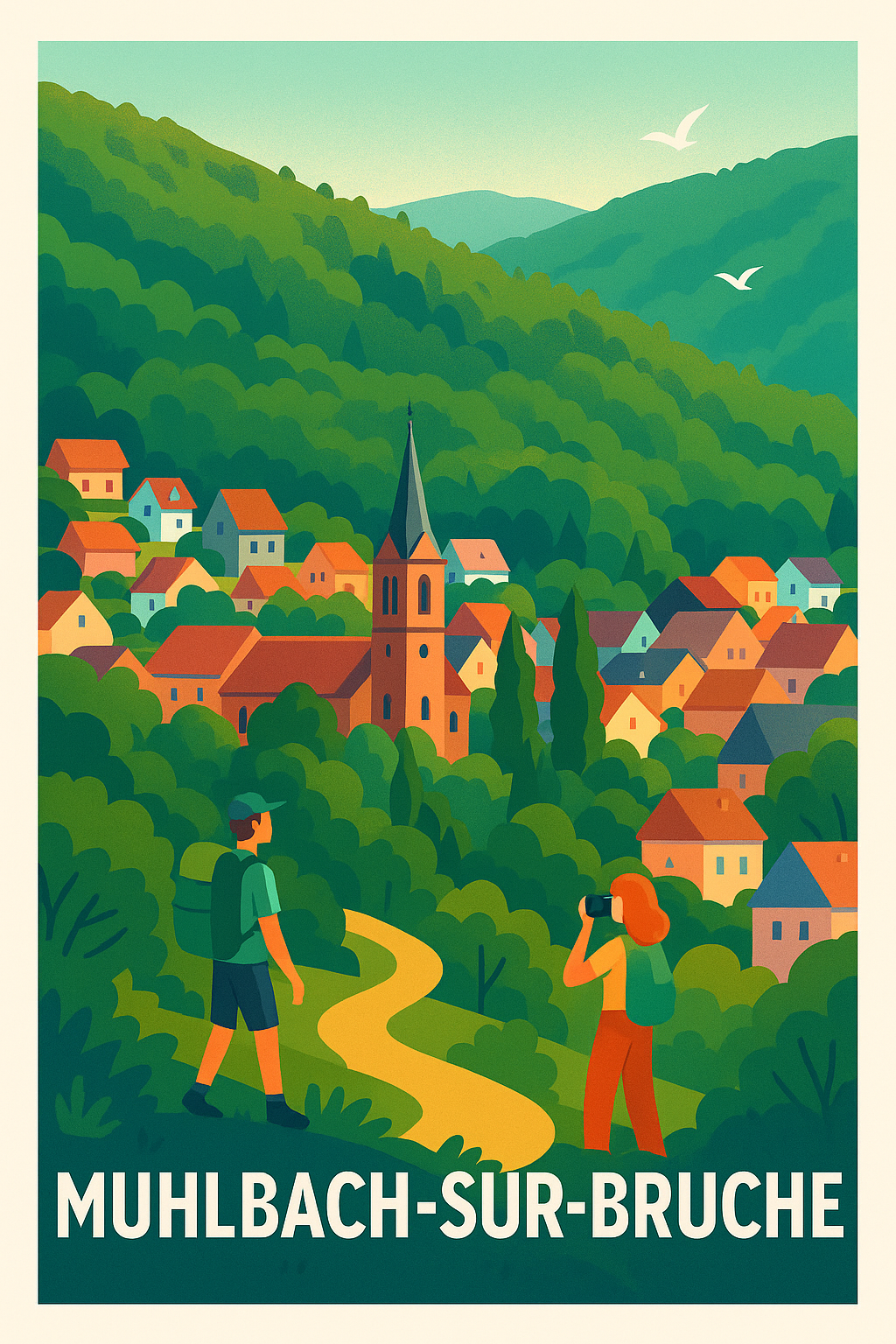 Affiche Muhlbach-sur-Bruche — Charme authentique au cœur de la nature · poster d'art de Muhlbach-sur-Bruche