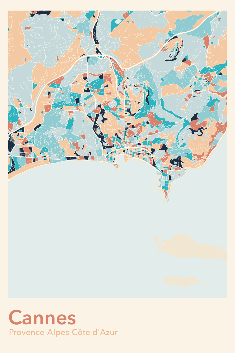 Plan de Cannes - Carte personnalisée