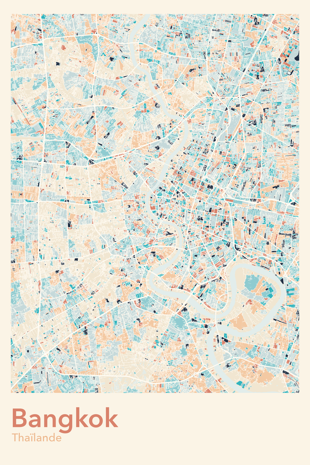 Plan de Bangkok - Carte personnalisée