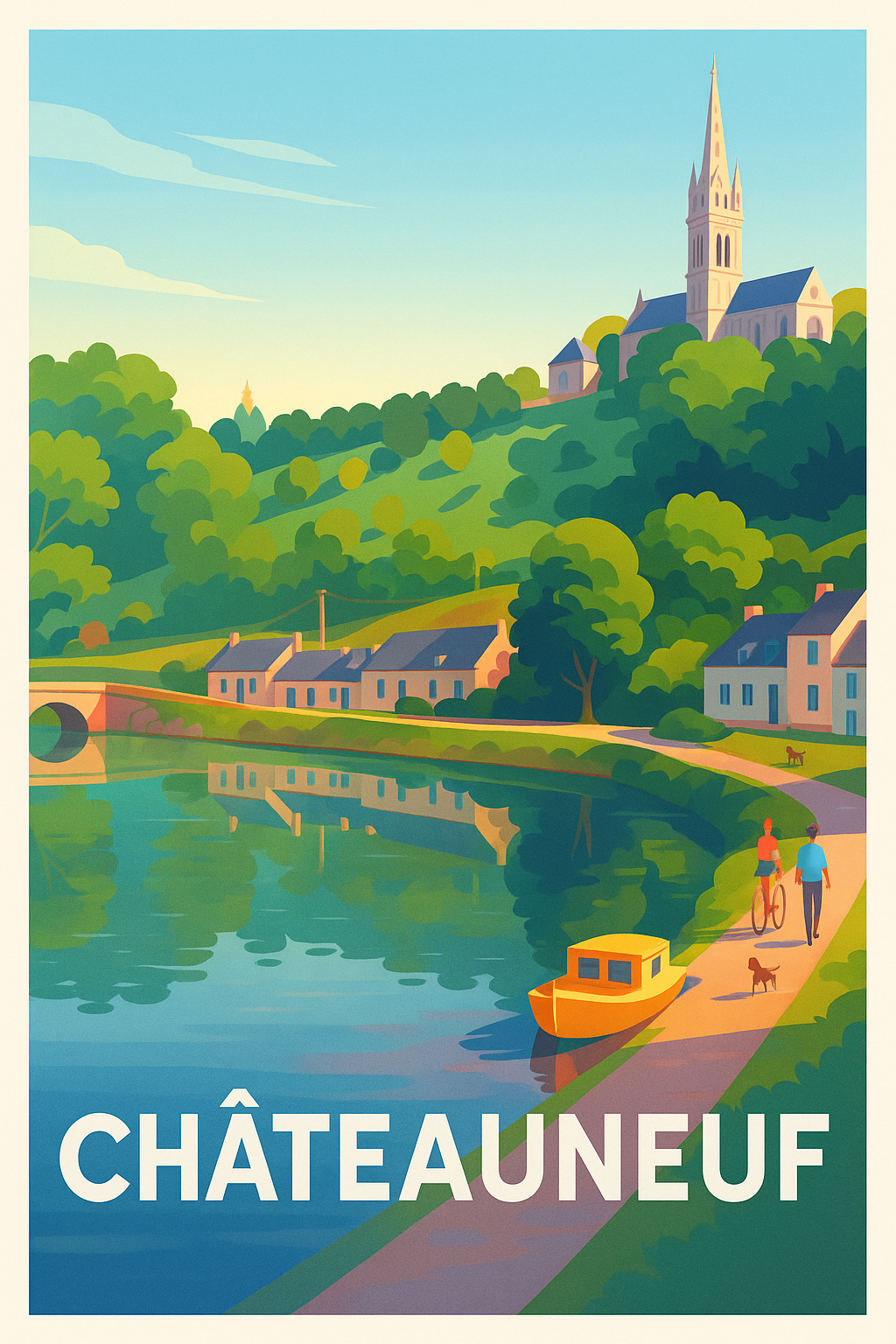 Affiche de Châteauneuf - Harmonie bucolique au fil de l'eau