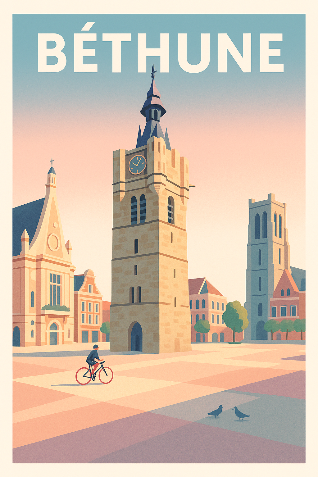 Affiche Béthune — Charme et sérénité au cœur de la vieille ville · poster d'art de Béthune