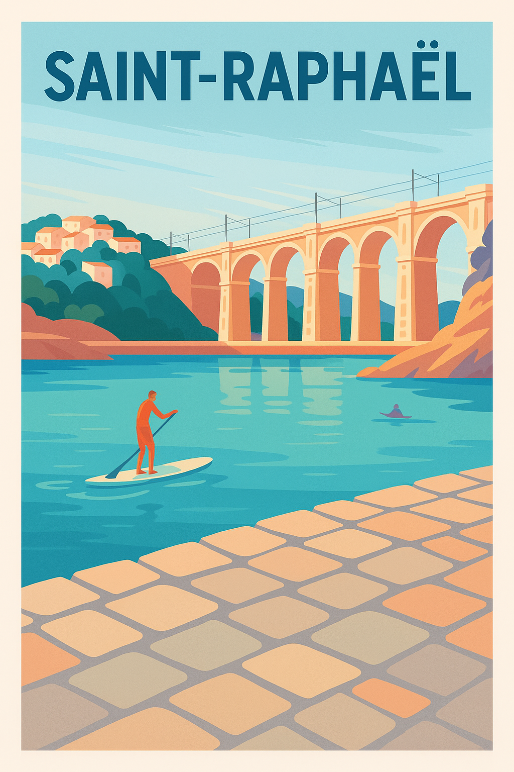 Affiche de Saint-Raphaël - Évasion entre mer et viaduc