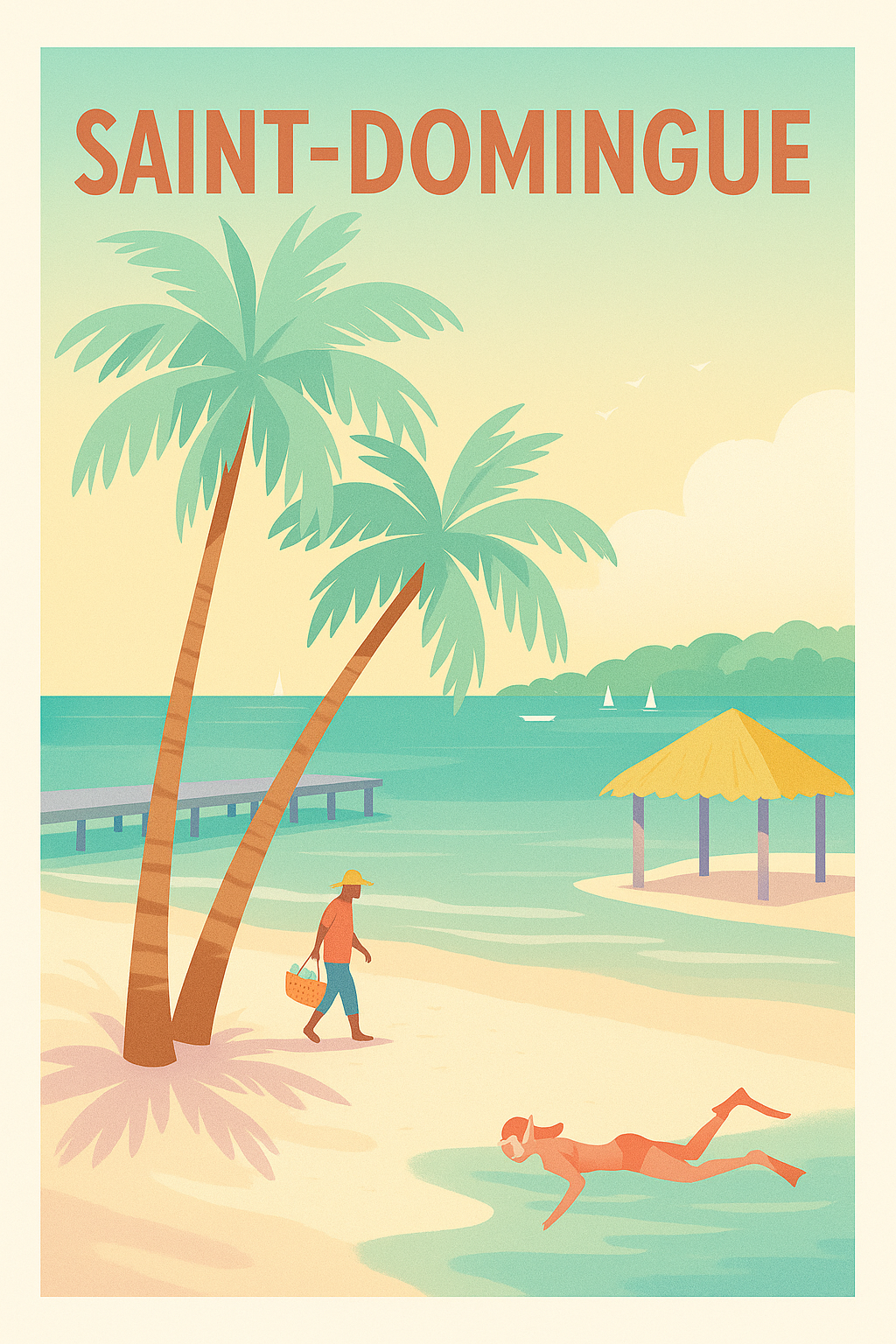 Affiche de Saint-Domingue - Évasion tropicale au bord de l'eau