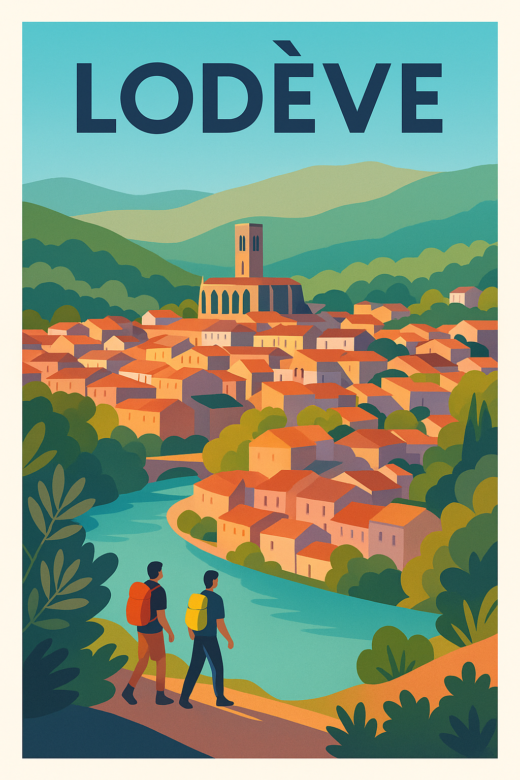 Affiche de Lodève - Évasion au cœur des paysages languedociens