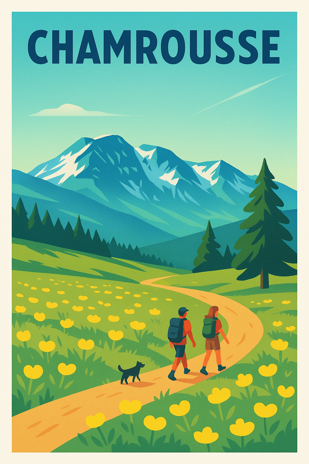 Affiche Chamrousse — Balade au cœur des montagnes fleuries · poster d'art de Chamrousse