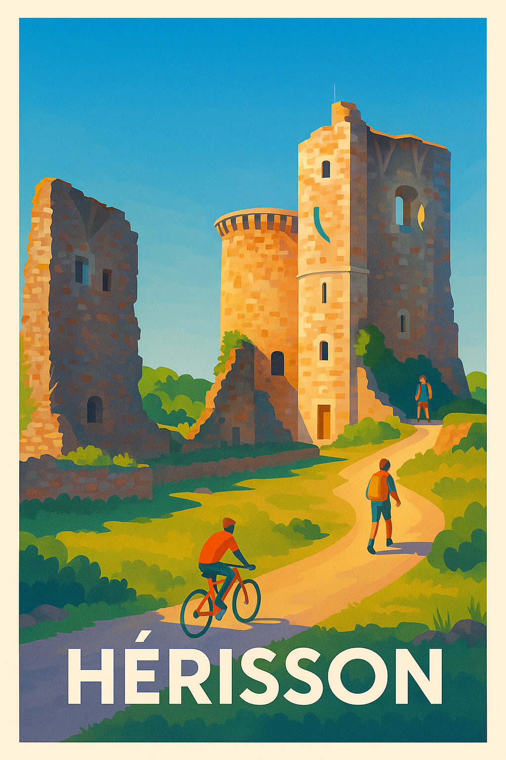 Affiche Hérisson — Découvrez le charme médiéval en pleine nature · poster d'art de Hérisson