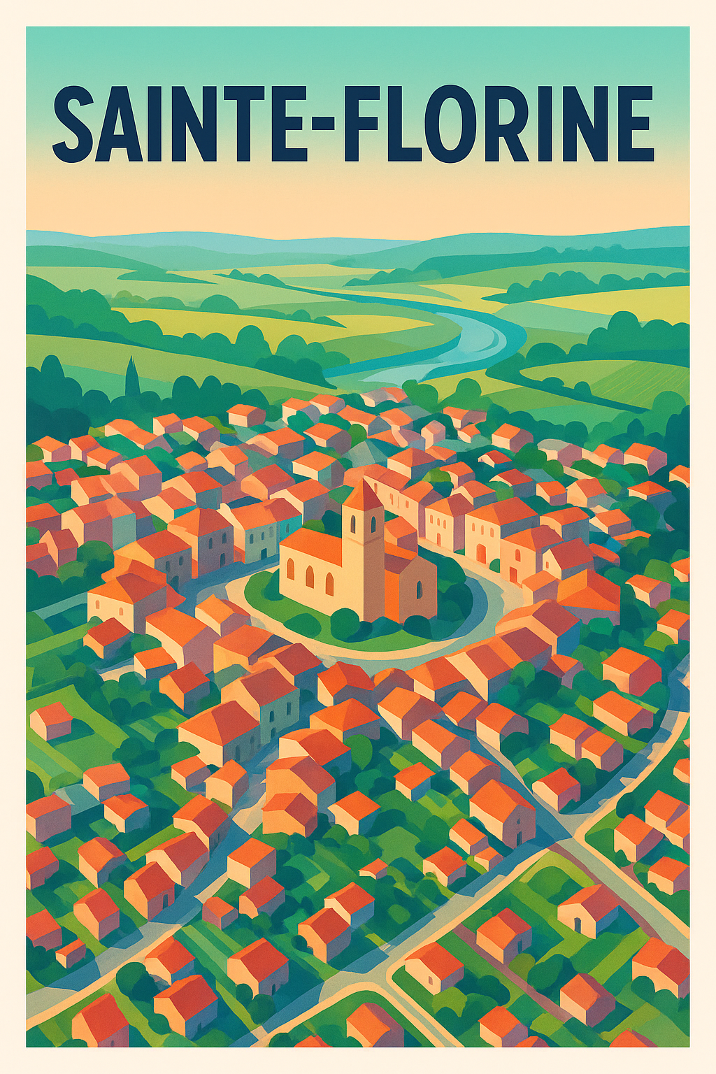 Affiche de Sainte-Florine - L'élégance d'un village circulaire
