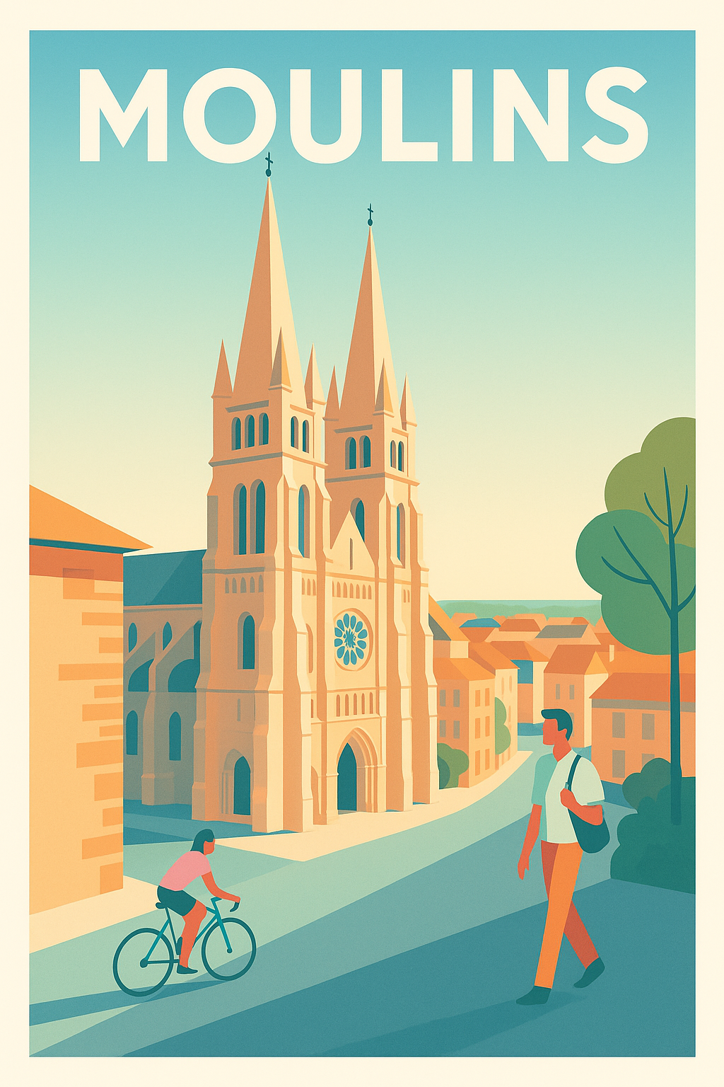 Affiche de Moulins - Charme et histoire au cœur de la ville