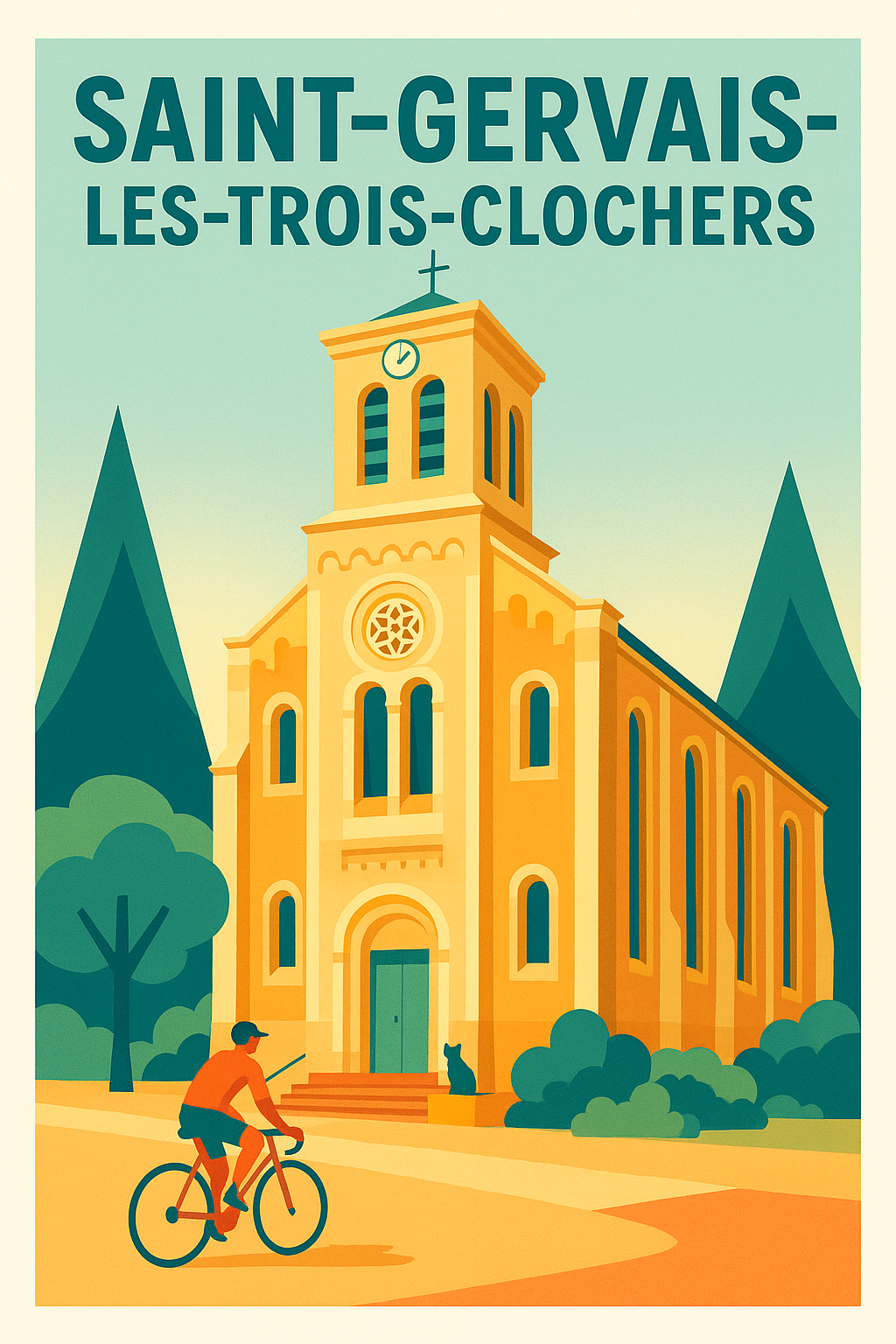 Affiche de Saint-Gervais-les-Trois-Clochers - Charme et Sérénité en Affiche