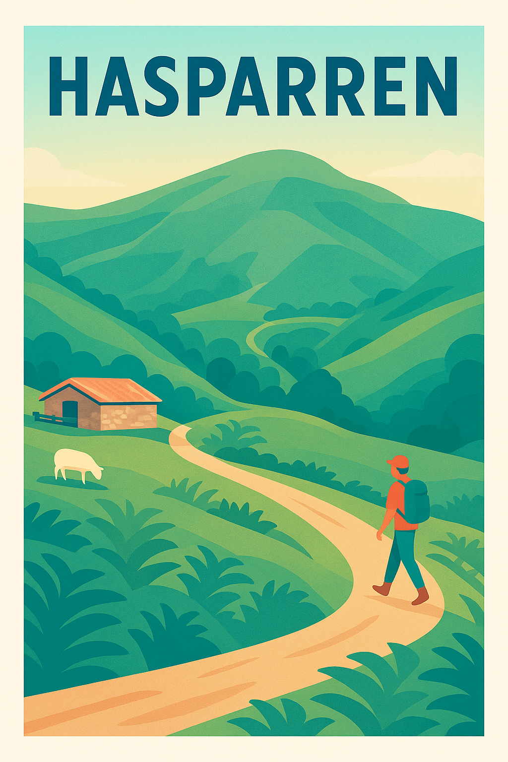 Affiche de Hasparren - Randonnée et Nature au Cœur du Pays Basque