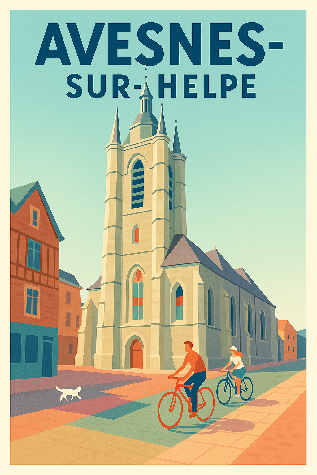 Affiche de Avesnes-sur-Helpe - Charme et douceur de vie à vélo