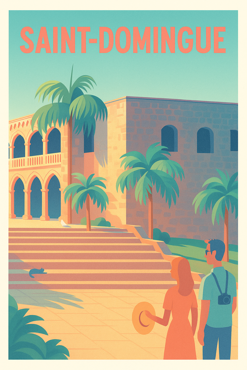 Affiche Saint-Domingue — Escapade tropicale et patrimoine historique · poster d'art de Saint-Domingue