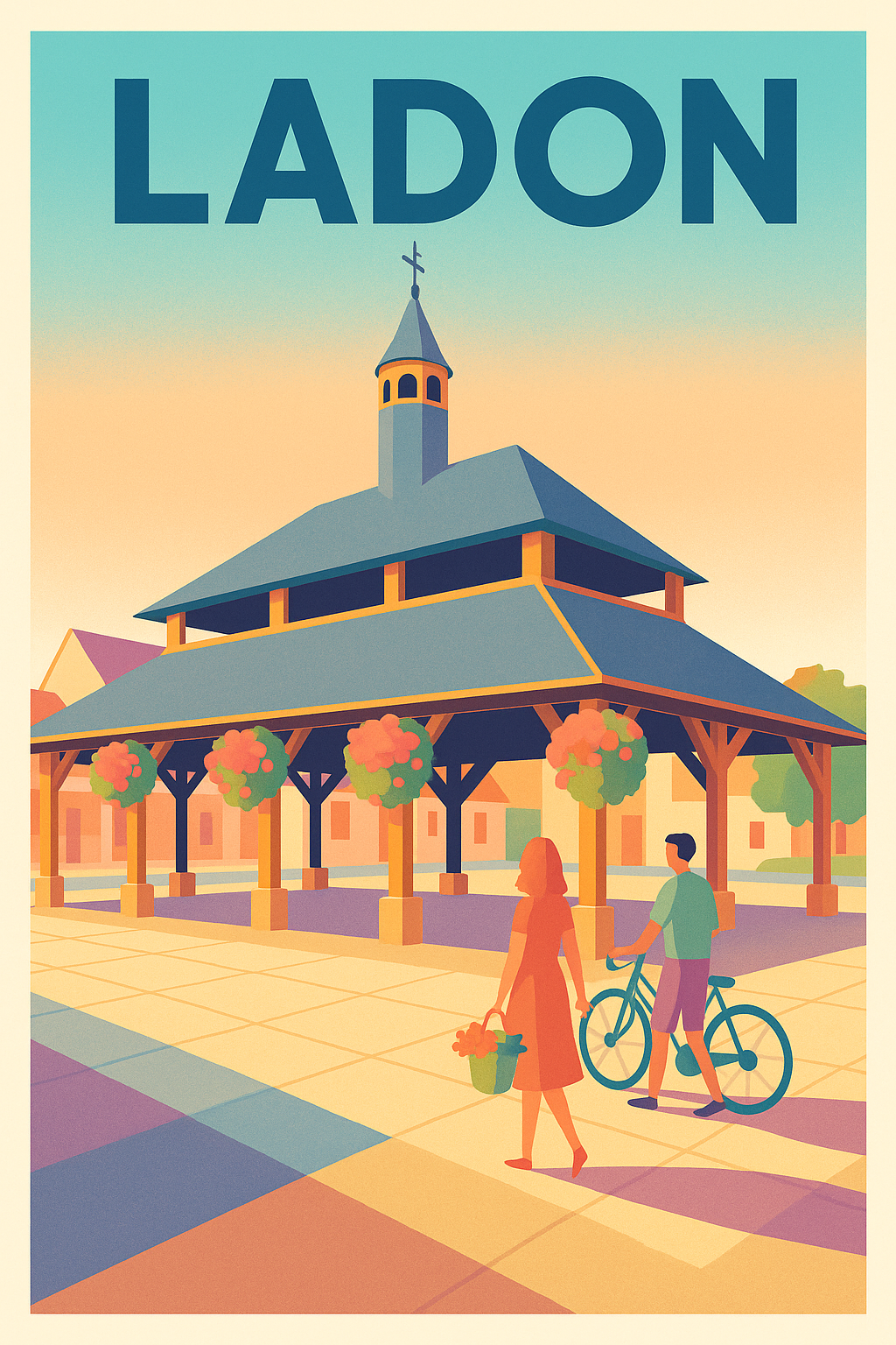 Affiche de Ladon - L'élégance paisible du marché couvert