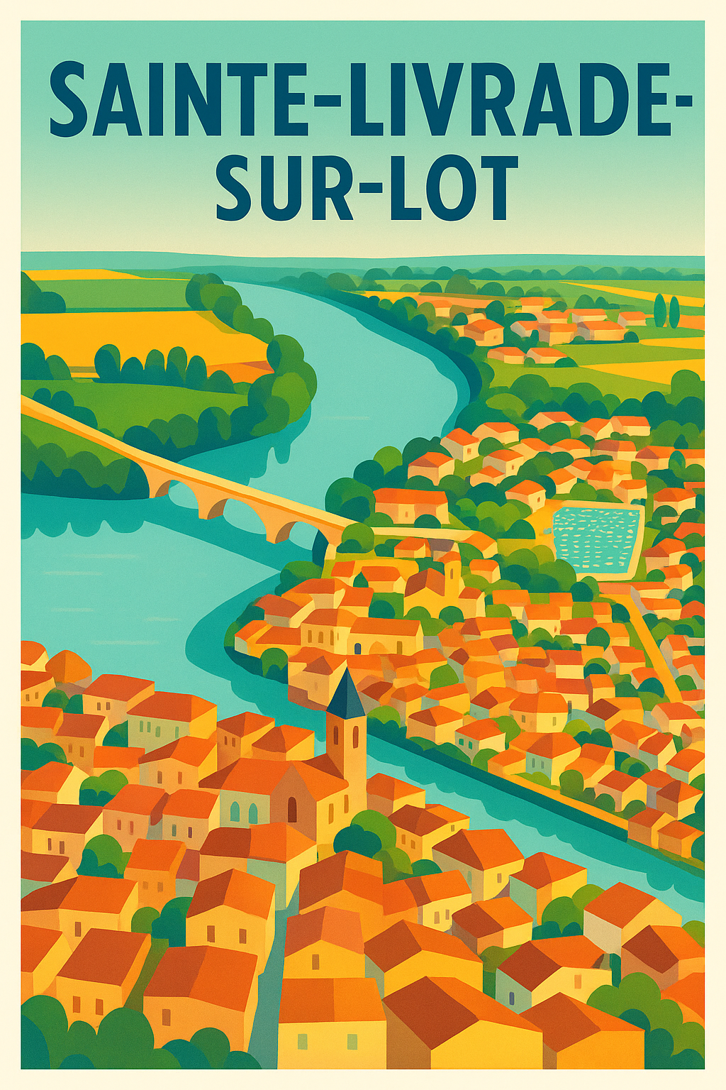 Affiche de Sainte-Livrade-sur-Lot - Charme et couleurs de la vallée du Lot