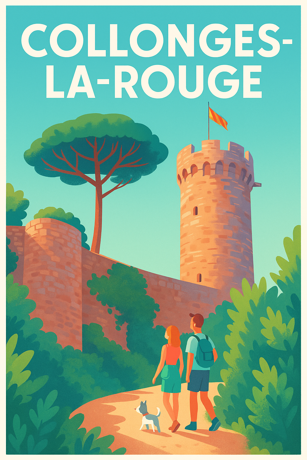 Affiche Collonges-la-Rouge — Voyage au cœur de la cité rouge · poster d'art de Collonges-la-Rouge