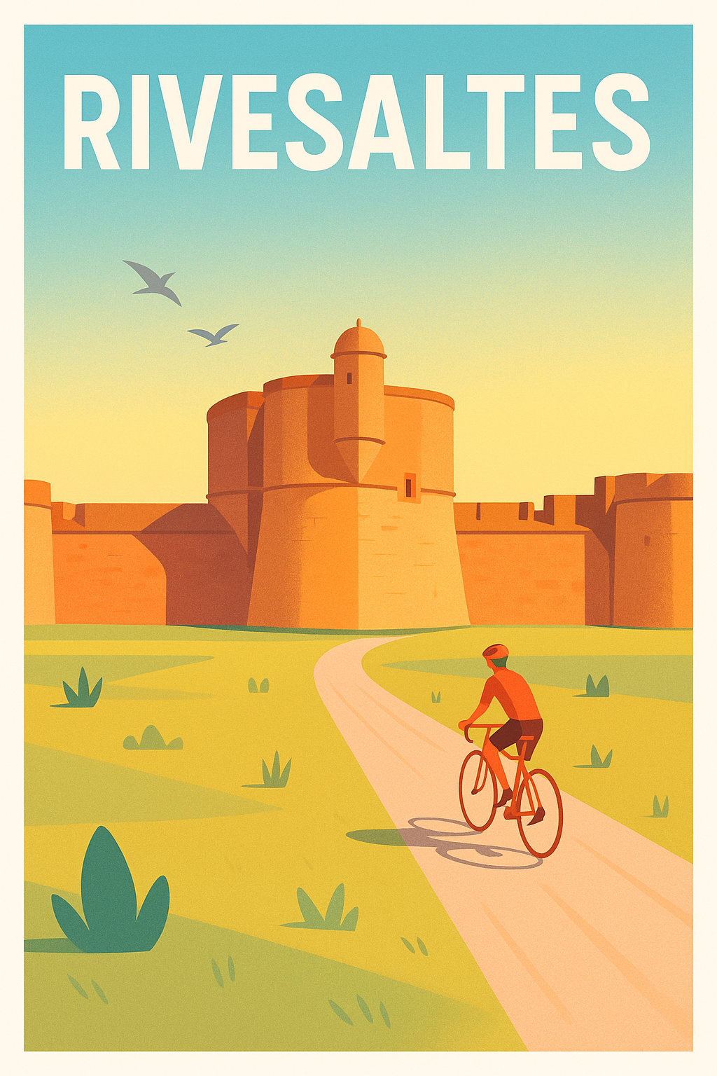 Affiche de Rivesaltes - L'Invitation au Voyage à Vélo