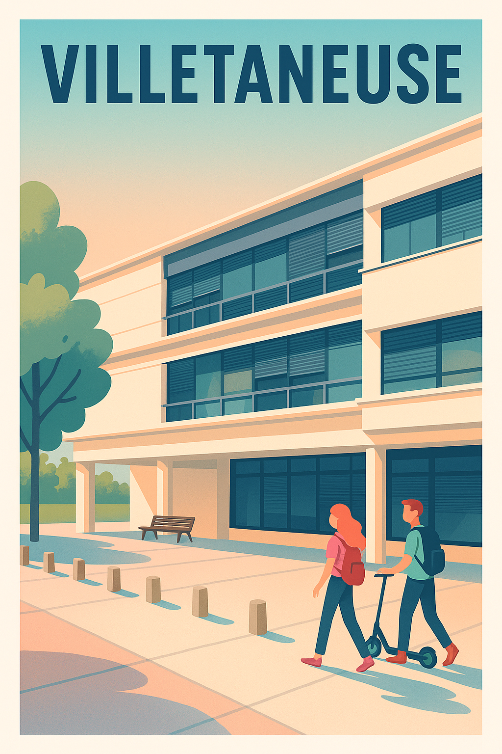Affiche de Villetaneuse - Vie urbaine moderne et paisible