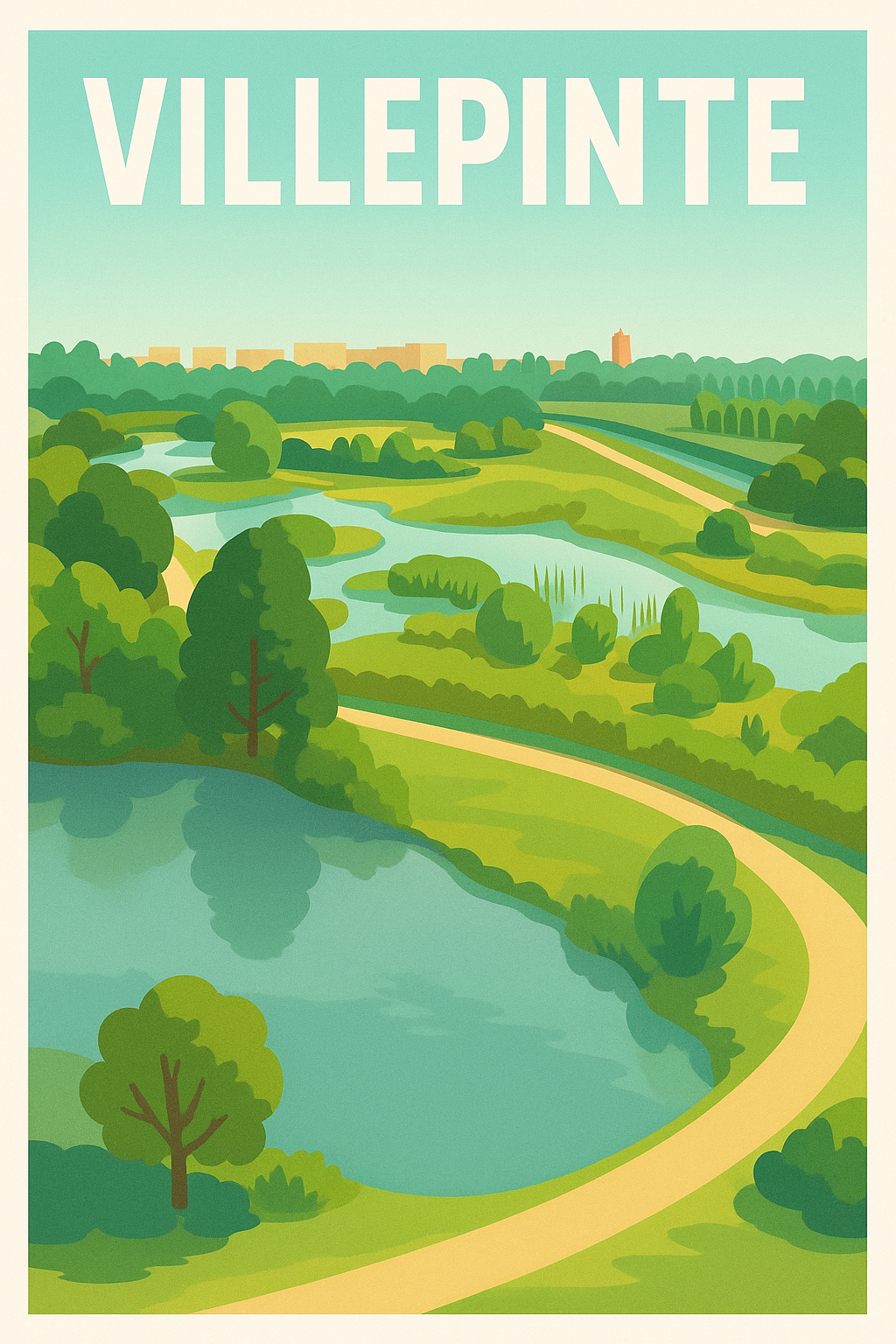 Affiche Villepinte — Escapade nature en bord de lacs · poster d'art de Villepinte