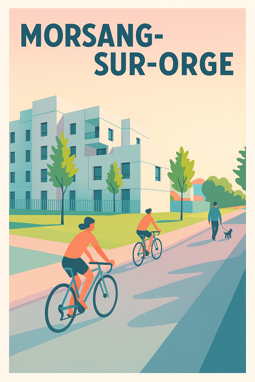 Affiche de Morsang-sur-Orge - Vie urbaine et détente à vélo