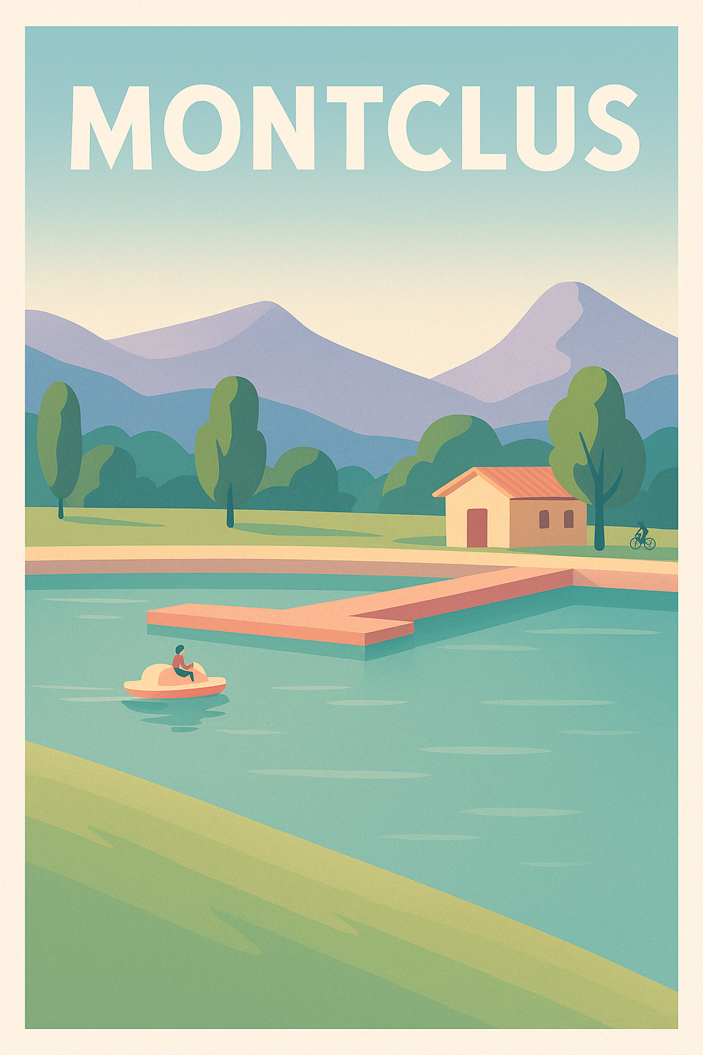 Affiche Montclus — Escapade paisible au bord de l'eau · poster d'art de Montclus
