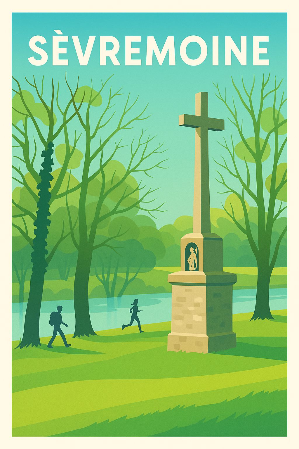 Affiche Sèvremoine — Nature et patrimoine au fil de l'eau · poster d'art de Sèvremoine