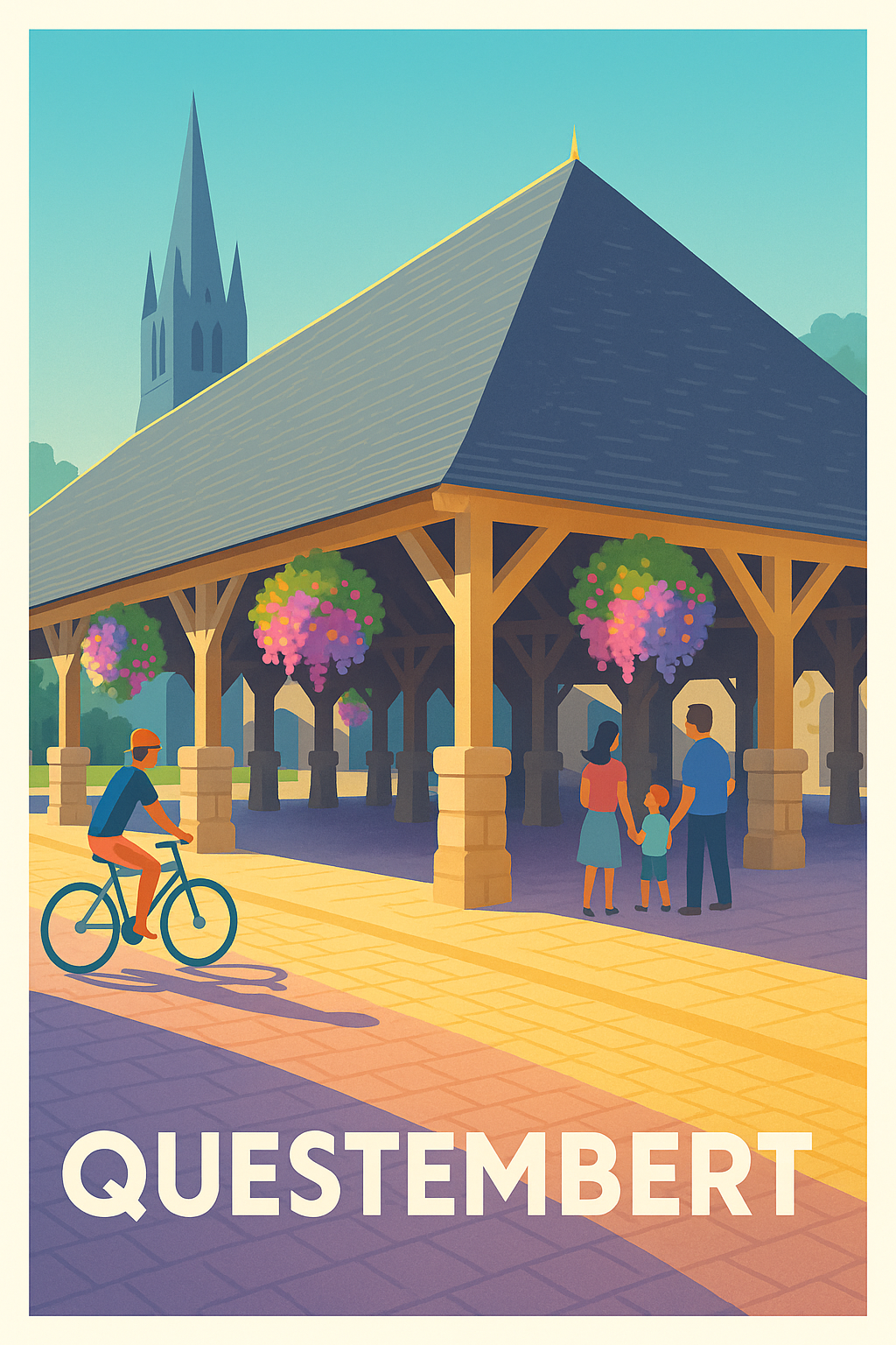 Affiche Questembert — Charme et convivialité au cœur de la ville · poster d'art de Questembert