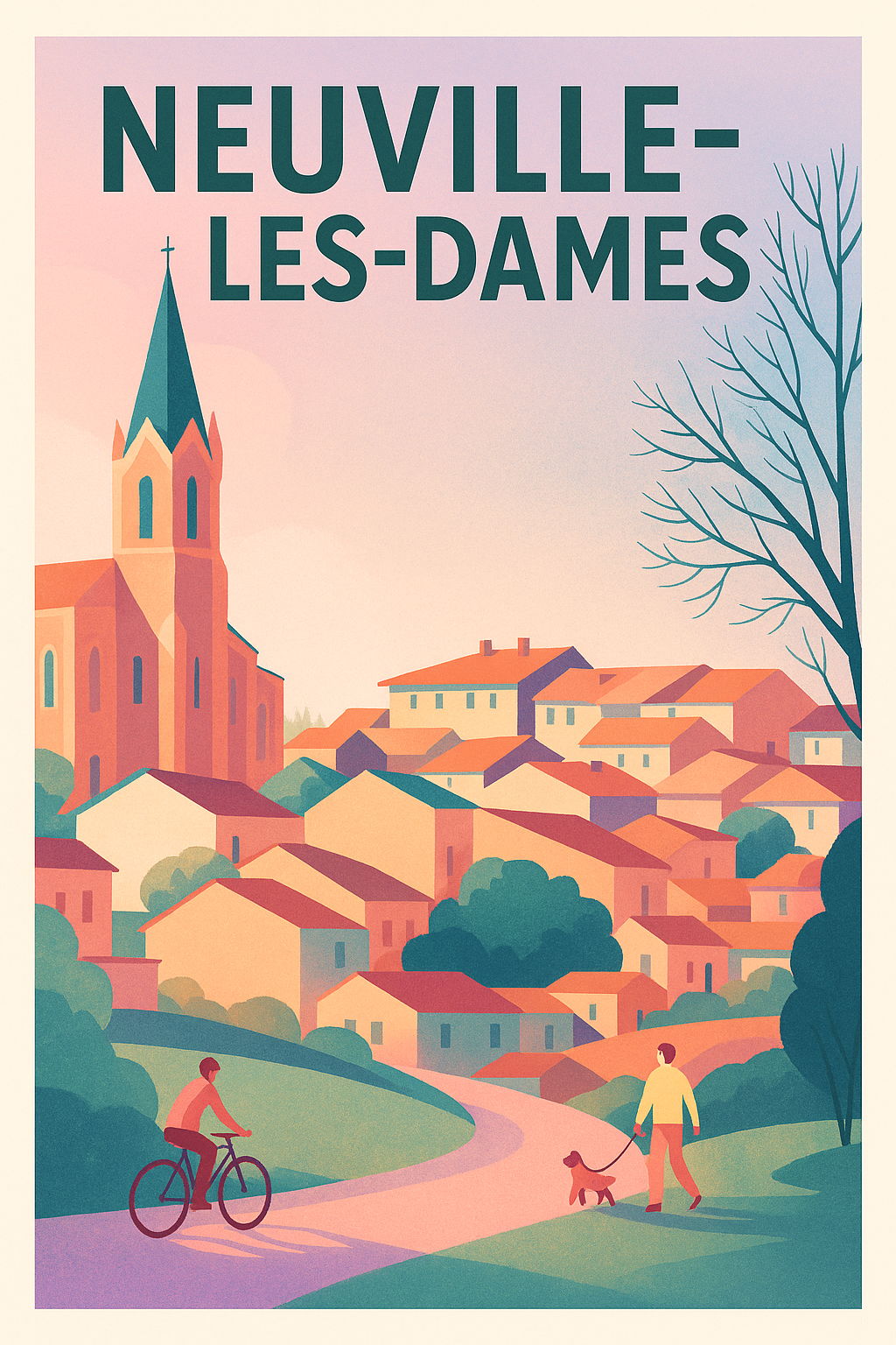 Affiche de Neuville-les-Dames - Charme paisible d'un village ensoleillé