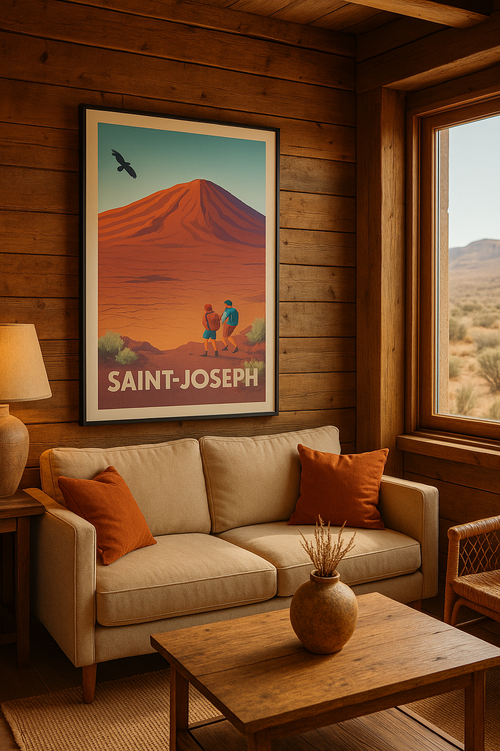 Mise en situation Affiche Saint-Joseph - Aventure et nature sauvage au pied du volcan