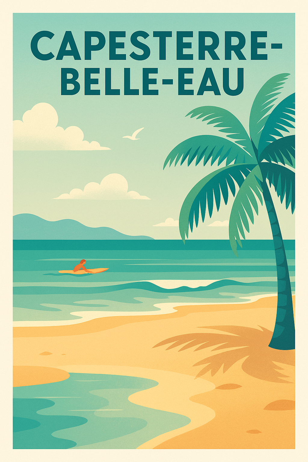 Affiche de Capesterre-Belle-Eau - L'évasion tropicale en affiche vintage