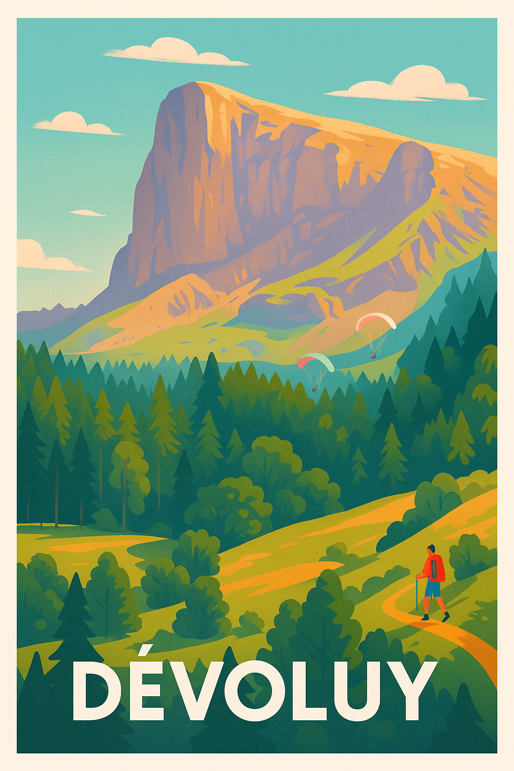 Affiche Dévoluy — L'appel des grands espaces naturels · poster d'art de Dévoluy