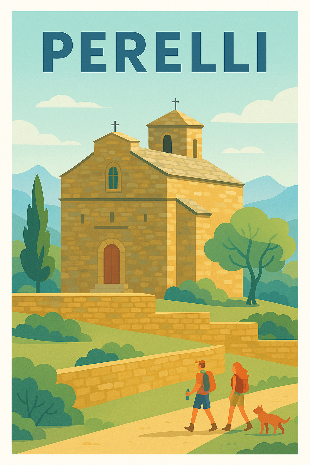 Affiche Perelli — Le charme pittoresque en pleine nature · poster d'art de Perelli