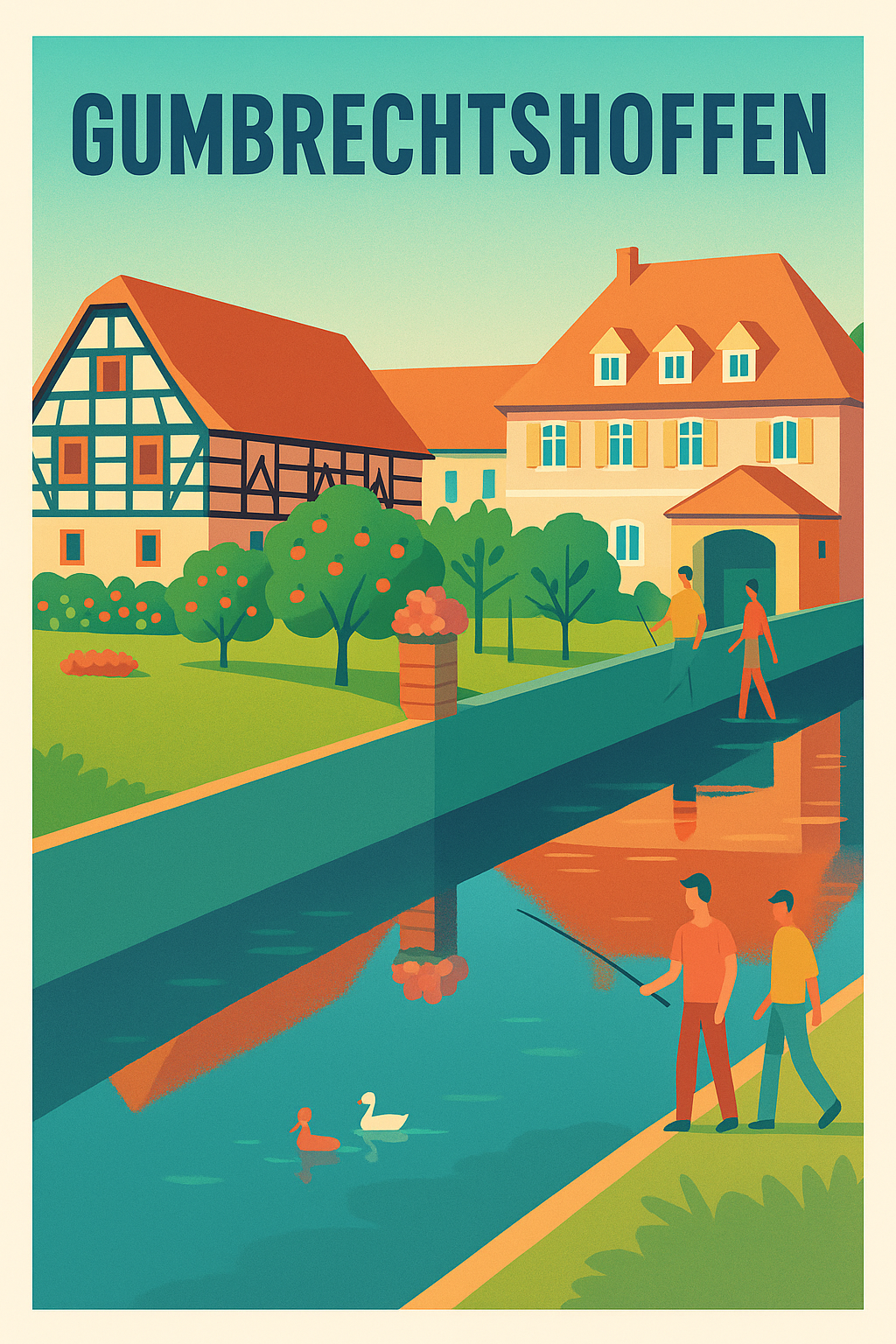 Affiche de Gumbrechtshoffen - Un havre de paix alsacien en couleurs