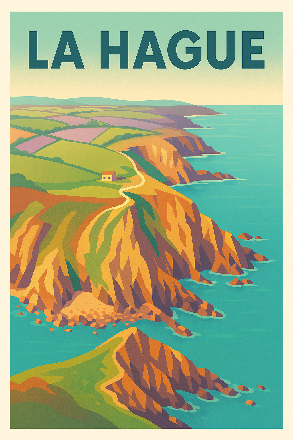 Affiche de La Hague - Beauté sauvage des falaises normandes