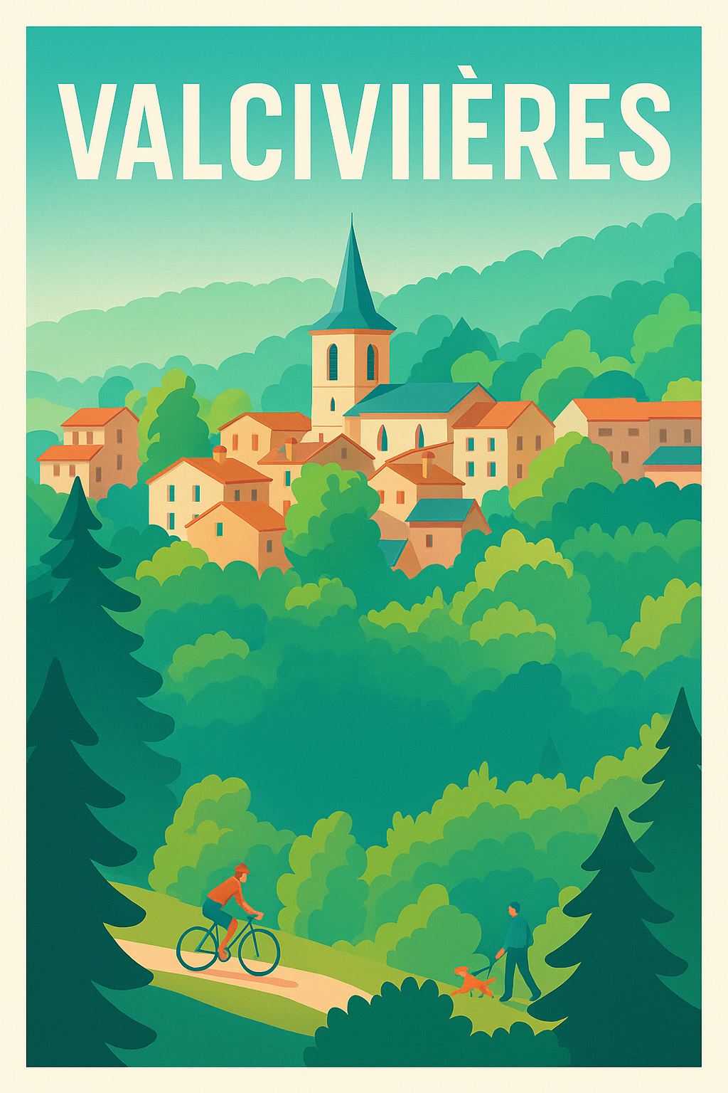 Affiche Valcivières — Escapade nature au cœur du Puy-de-Dôme · poster d'art de Valcivières