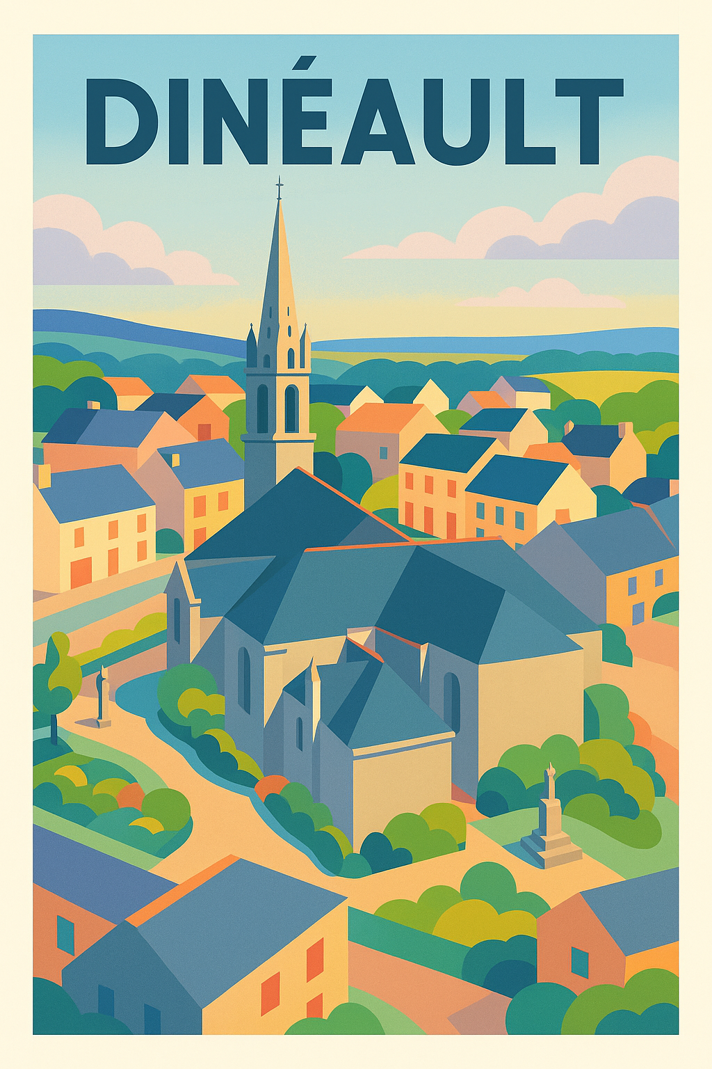 Affiche de Dinéault - Charme paisible du cœur breton